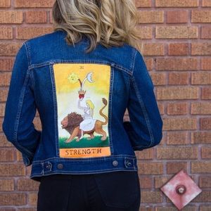 “Tarot strength” denim jacket